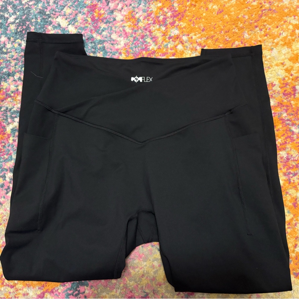 Popflex Crisscross Hourglass Black Leggings 25” 1X